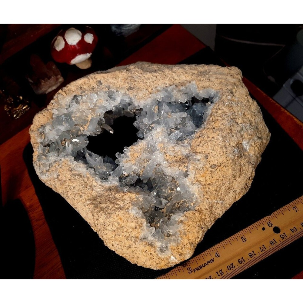 6.87lb Madagascar High-Grade Blue Celestite Quartz Crystal Geode Cluster